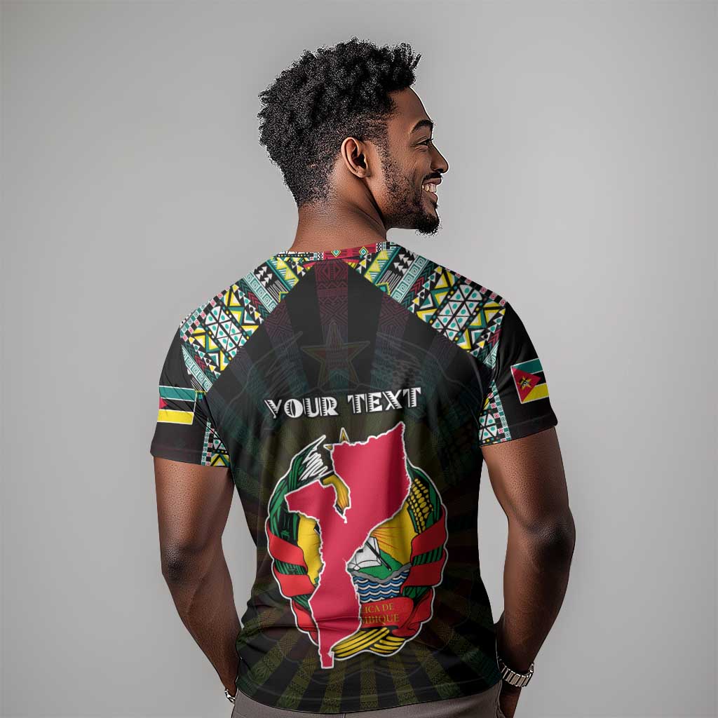 Personalized Mozambique Roots T shirt African Pride in Fingerprint and Tribal Colors