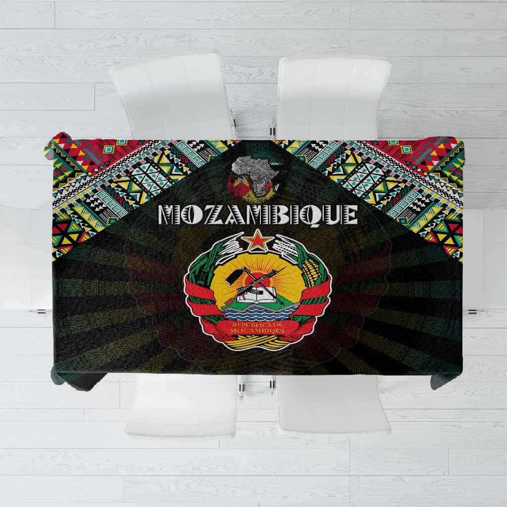 Mozambique Roots Tablecloth African Pride in Fingerprint and Tribal Colors