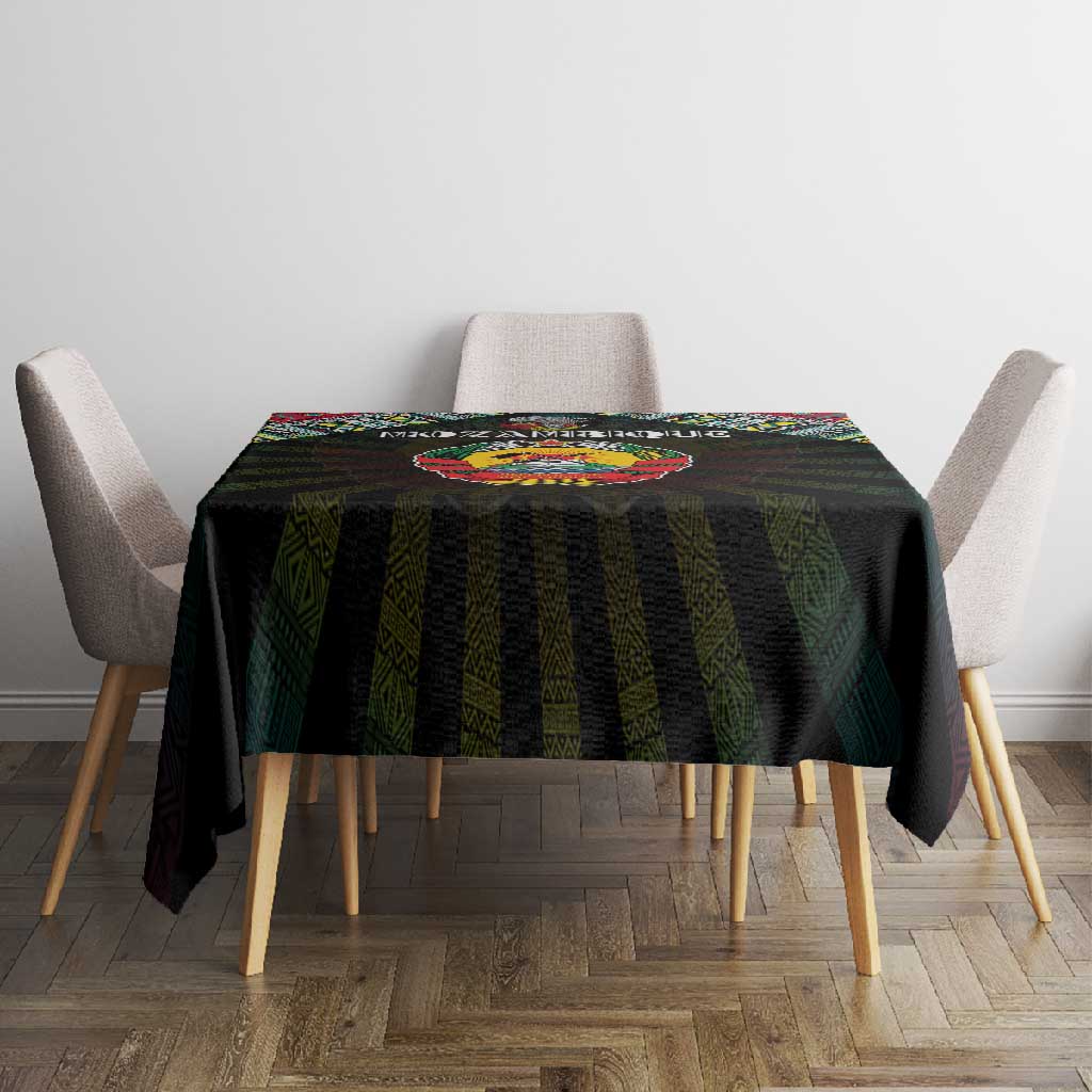 Mozambique Roots Tablecloth African Pride in Fingerprint and Tribal Colors