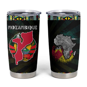 Mozambique Roots Tumbler Cup African Pride in Fingerprint and Tribal Colors