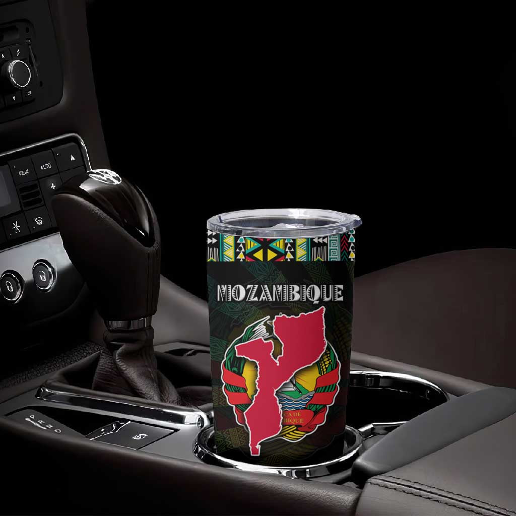 Mozambique Roots Tumbler Cup African Pride in Fingerprint and Tribal Colors