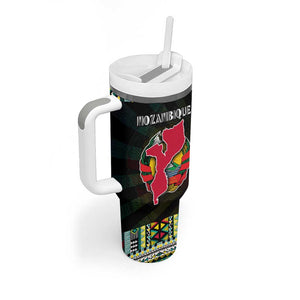 Mozambique Roots Tumbler With Handle African Pride in Fingerprint and Tribal Colors