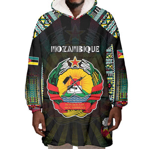 Personalized Mozambique Roots Wearable Blanket Hoodie African Pride in Fingerprint and Tribal Colors