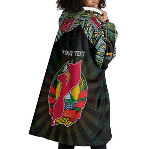 Personalized Mozambique Roots Wearable Blanket Hoodie African Pride in Fingerprint and Tribal Colors