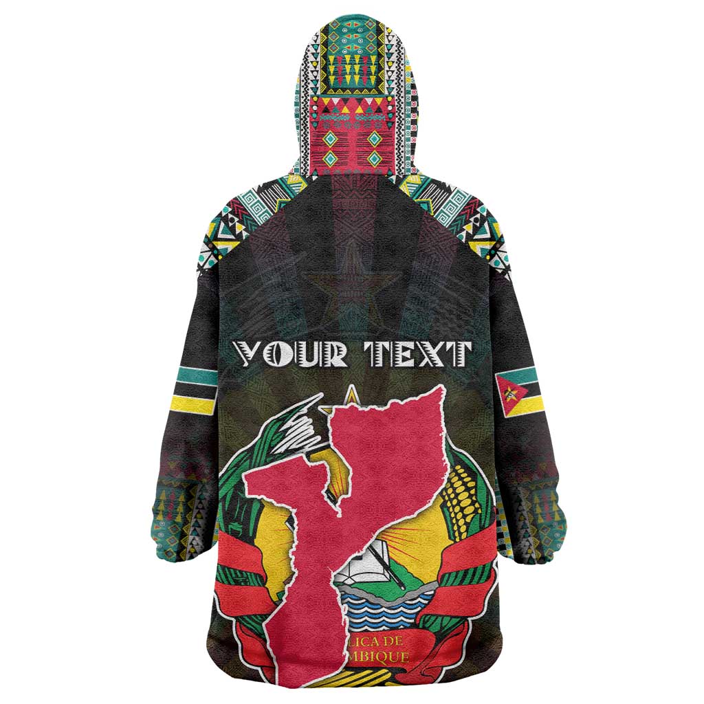 Personalized Mozambique Roots Wearable Blanket Hoodie African Pride in Fingerprint and Tribal Colors