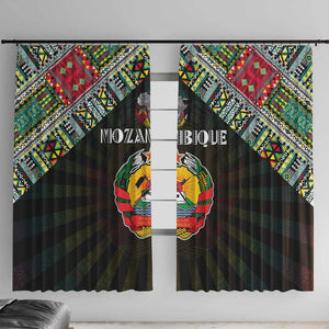 Mozambique Roots Window Curtain African Pride in Fingerprint and Tribal Colors
