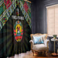 Mozambique Roots Window Curtain African Pride in Fingerprint and Tribal Colors