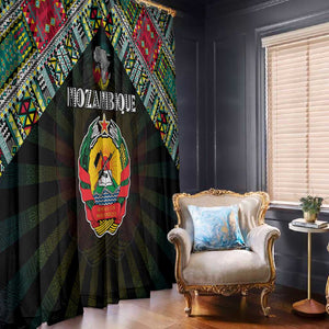 Mozambique Roots Window Curtain African Pride in Fingerprint and Tribal Colors