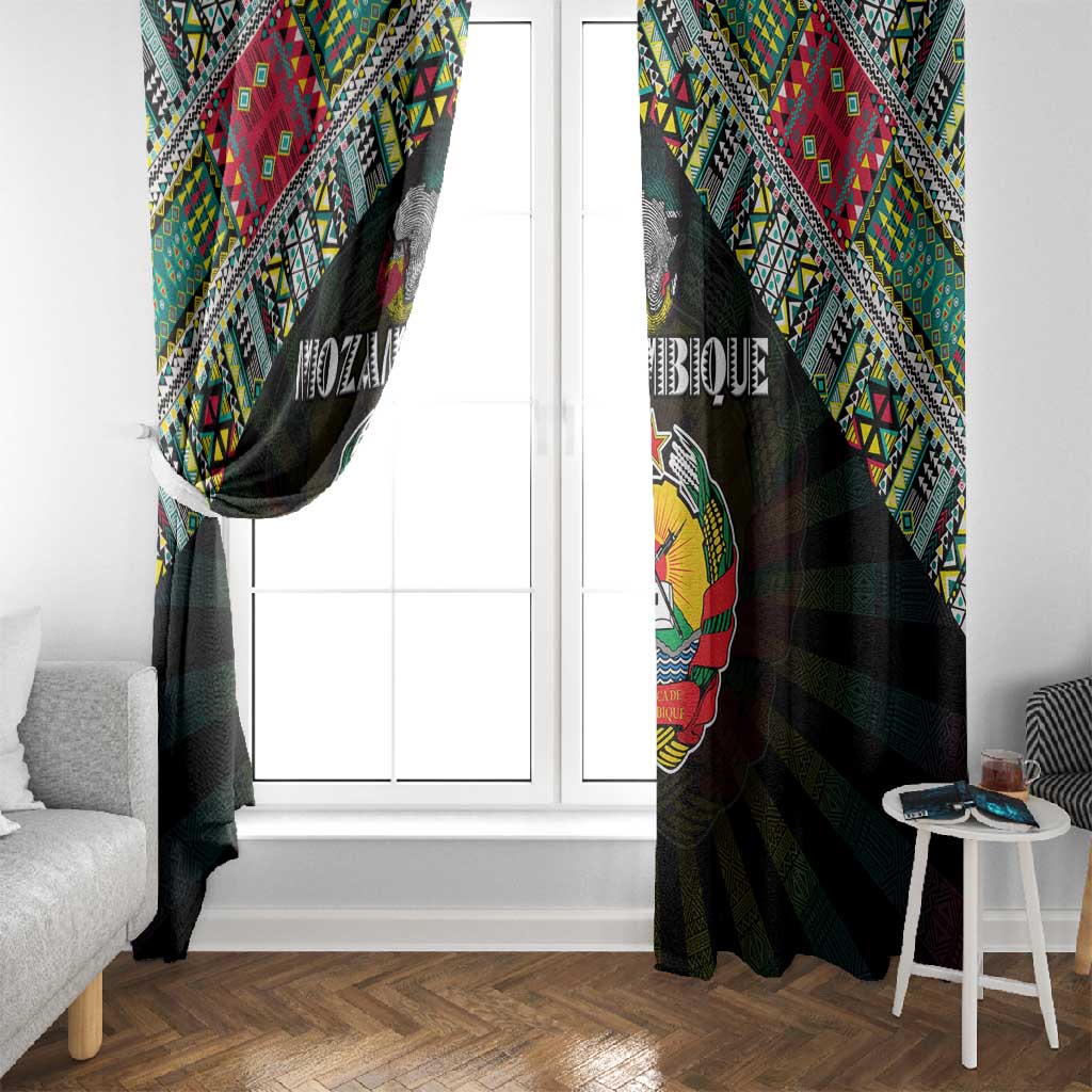 Mozambique Roots Window Curtain African Pride in Fingerprint and Tribal Colors