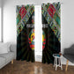 Mozambique Roots Window Curtain African Pride in Fingerprint and Tribal Colors
