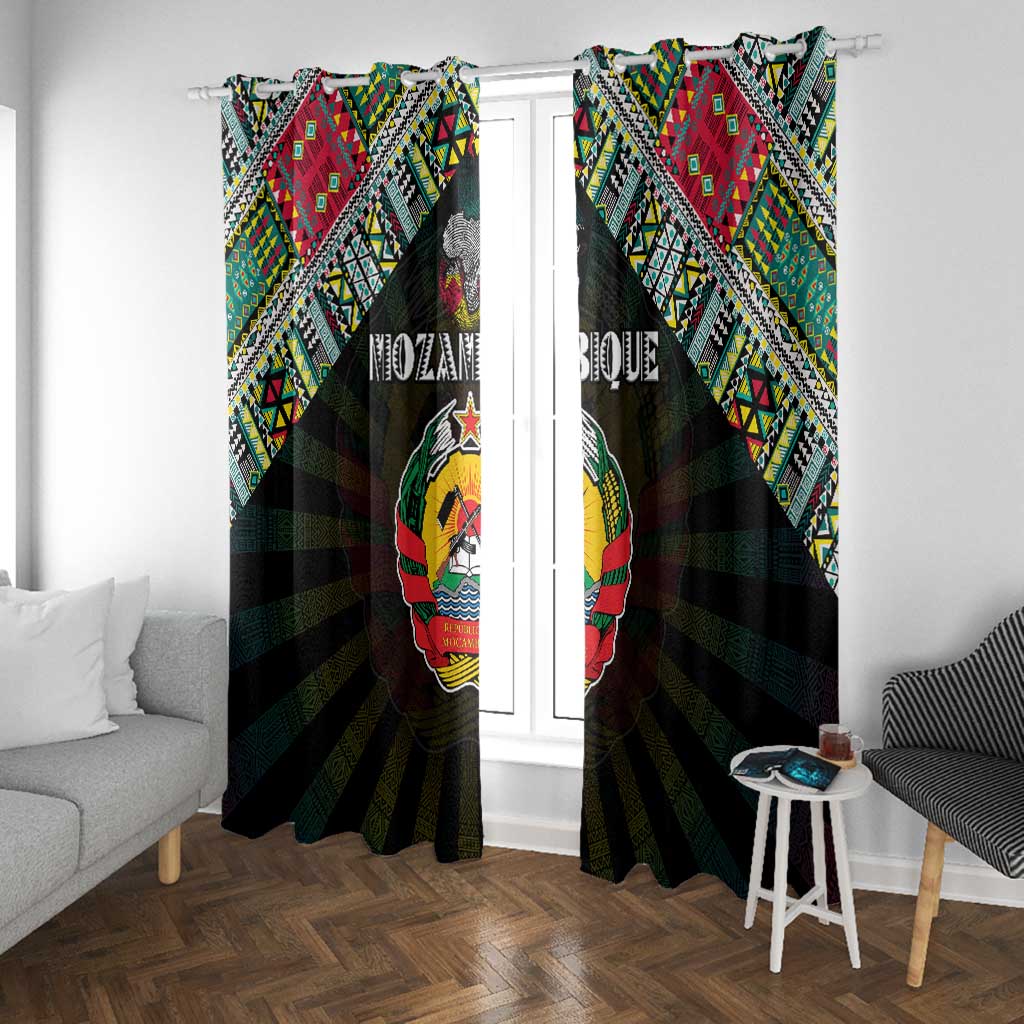 Mozambique Roots Window Curtain African Pride in Fingerprint and Tribal Colors