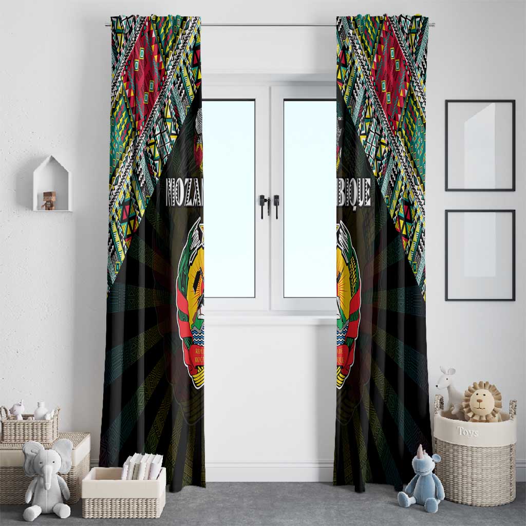 Mozambique Roots Window Curtain African Pride in Fingerprint and Tribal Colors