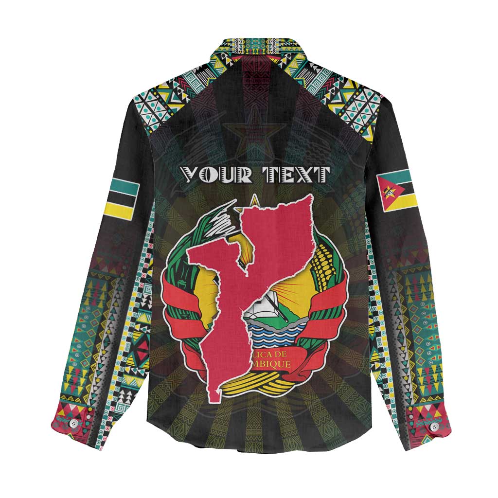 Personalized Mozambique Roots Women Casual Shirt African Pride in Fingerprint and Tribal Colors