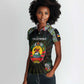 Personalized Mozambique Roots Women Polo Shirt African Pride in Fingerprint and Tribal Colors