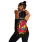 Personalized Mozambique Roots Women Racerback Tank African Pride in Fingerprint and Tribal Colors