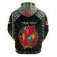 Personalized Mozambique Roots Zip Hoodie African Pride in Fingerprint and Tribal Colors