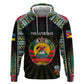 Personalized Mozambique Roots Zip Hoodie African Pride in Fingerprint and Tribal Colors