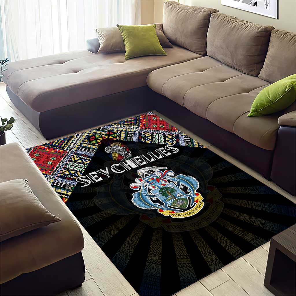 Seychelles Roots Area Rug African Pride in Fingerprint and Tribal Colors