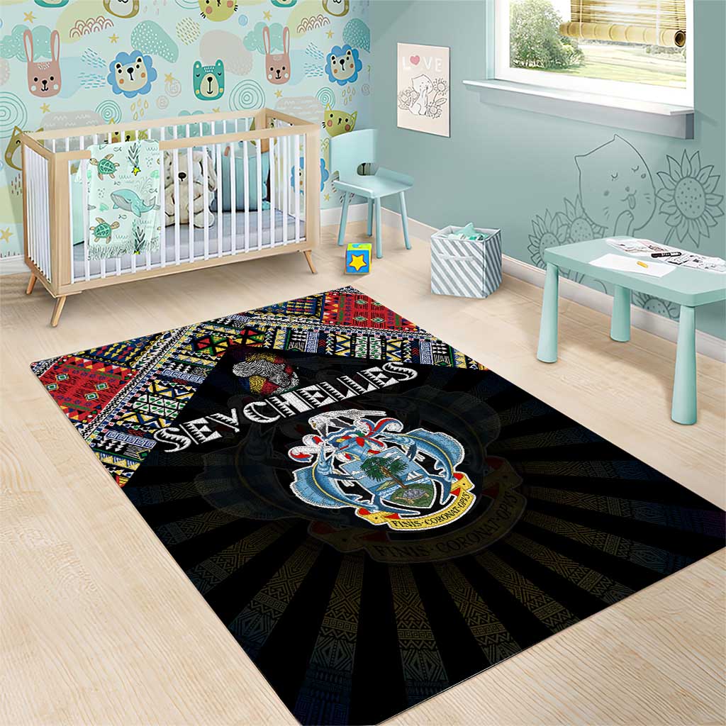 Seychelles Roots Area Rug African Pride in Fingerprint and Tribal Colors