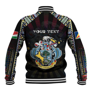 Personalized Seychelles Roots Baseball Jacket African Pride in Fingerprint and Tribal Colors