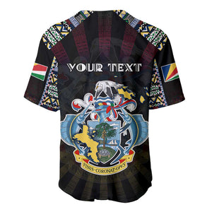 Personalized Seychelles Roots Baseball Jersey African Pride in Fingerprint and Tribal Colors