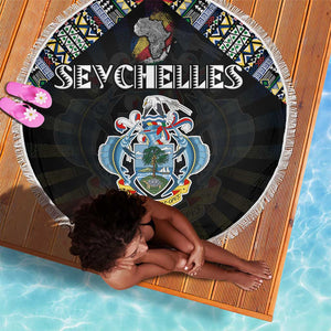 Seychelles Roots Beach Blanket African Pride in Fingerprint and Tribal Colors