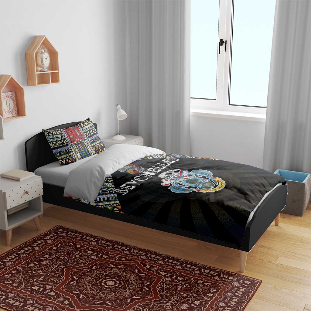 Seychelles Roots Bedding Set African Pride in Fingerprint and Tribal Colors