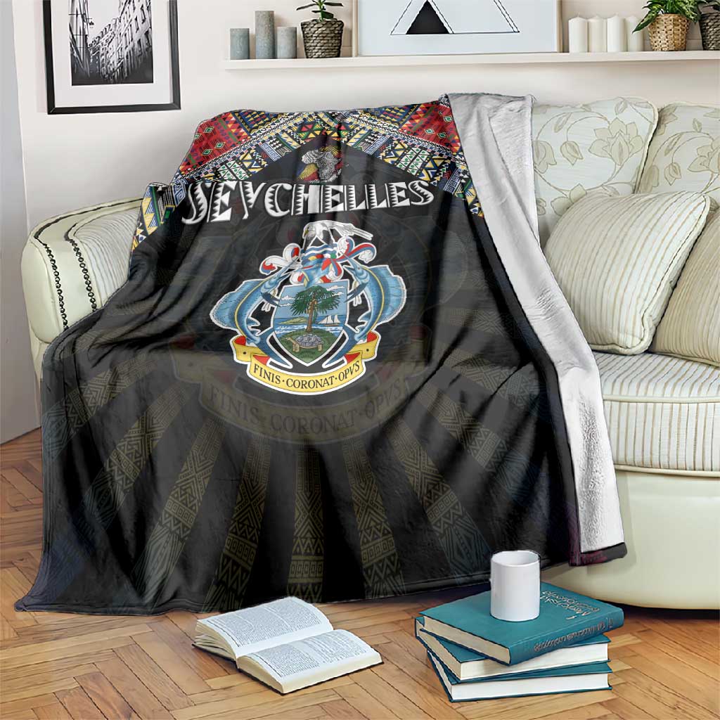 Seychelles Roots Blanket African Pride in Fingerprint and Tribal Colors