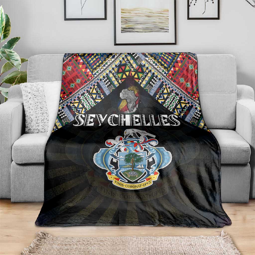 Seychelles Roots Blanket African Pride in Fingerprint and Tribal Colors