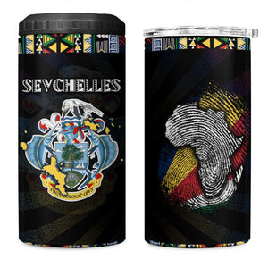 Seychelles Roots 4 in 1 Can Cooler Tumbler African Pride in Fingerprint and Tribal Colors