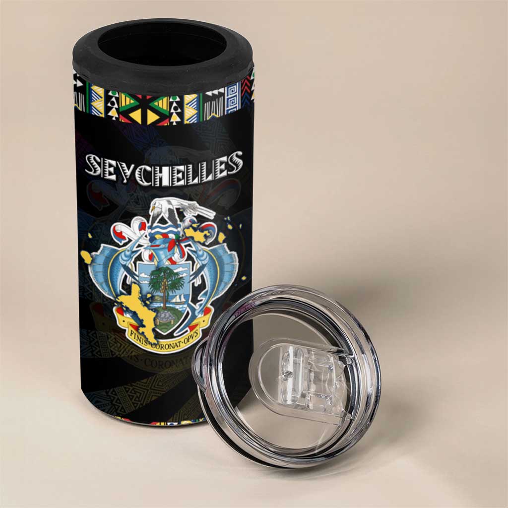 Seychelles Roots 4 in 1 Can Cooler Tumbler African Pride in Fingerprint and Tribal Colors