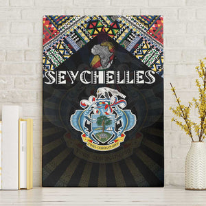 Seychelles Roots Canvas Wall Art African Pride in Fingerprint and Tribal Colors
