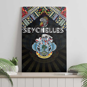 Seychelles Roots Canvas Wall Art African Pride in Fingerprint and Tribal Colors