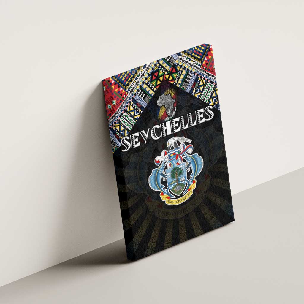 Seychelles Roots Canvas Wall Art African Pride in Fingerprint and Tribal Colors