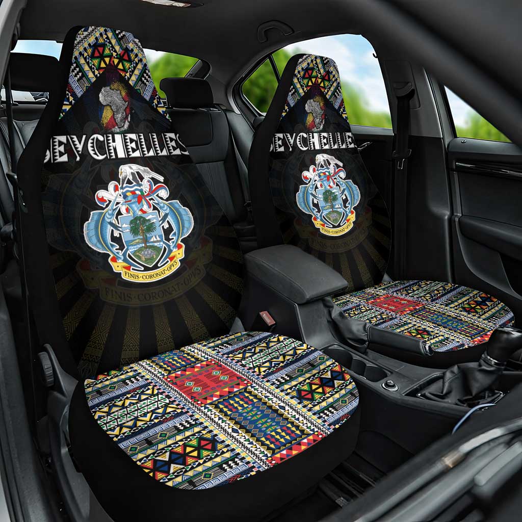 Seychelles Roots Car Seat Cover African Pride in Fingerprint and Tribal Colors