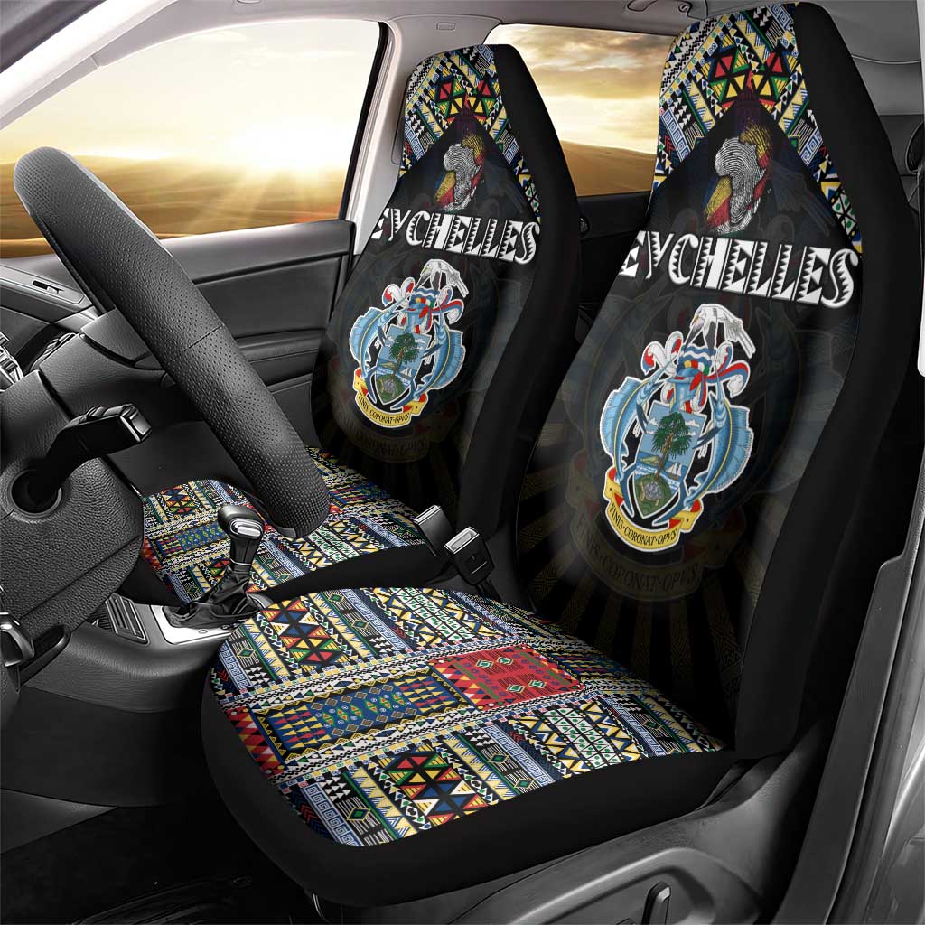 Seychelles Roots Car Seat Cover African Pride in Fingerprint and Tribal Colors