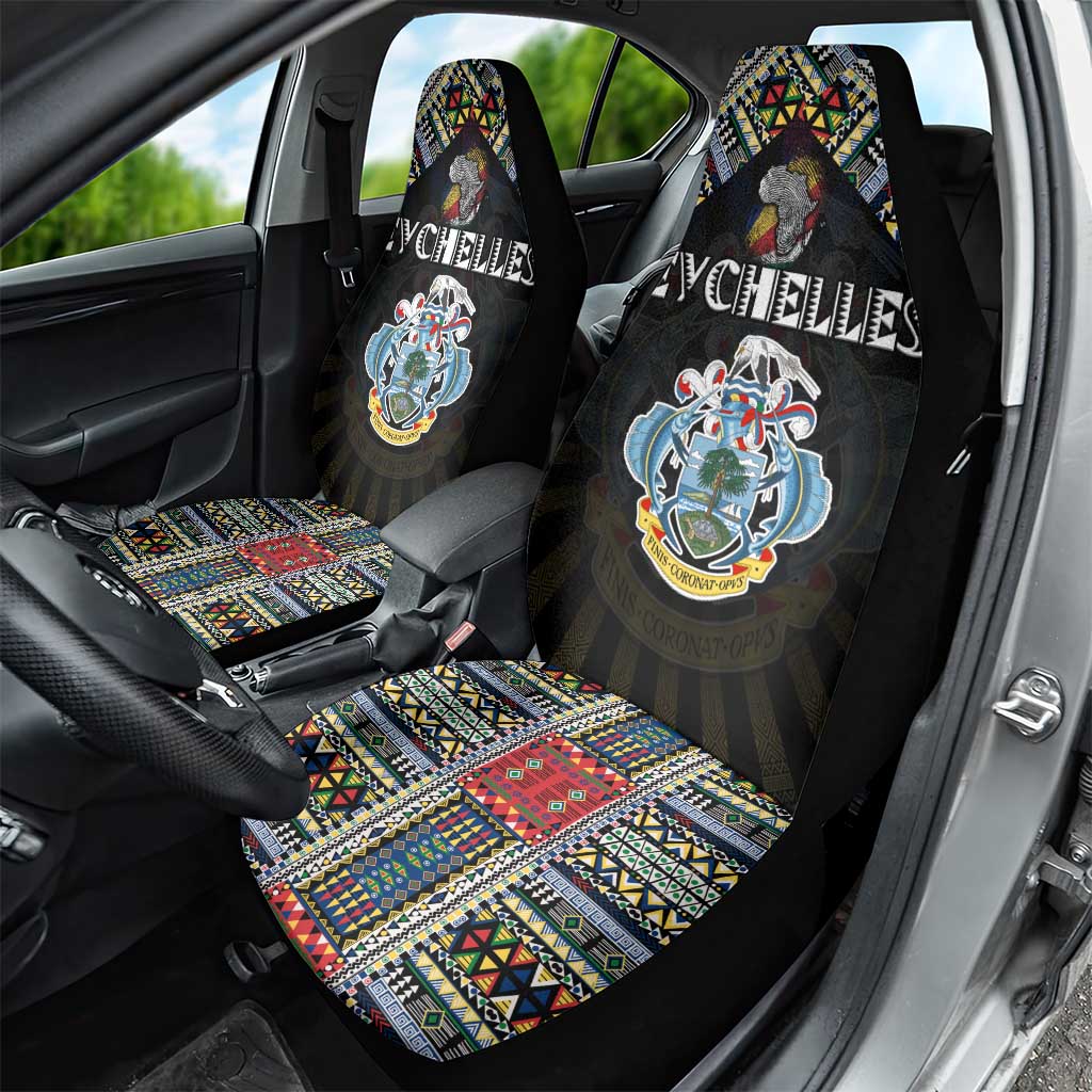 Seychelles Roots Car Seat Cover African Pride in Fingerprint and Tribal Colors