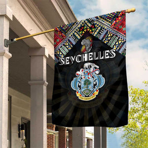 Seychelles Roots Garden Flag African Pride in Fingerprint and Tribal Colors