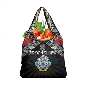 Seychelles Roots Grocery Bag African Pride in Fingerprint and Tribal Colors