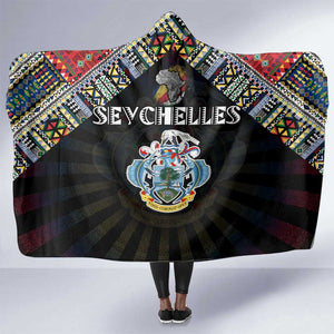Seychelles Roots Hooded Blanket African Pride in Fingerprint and Tribal Colors