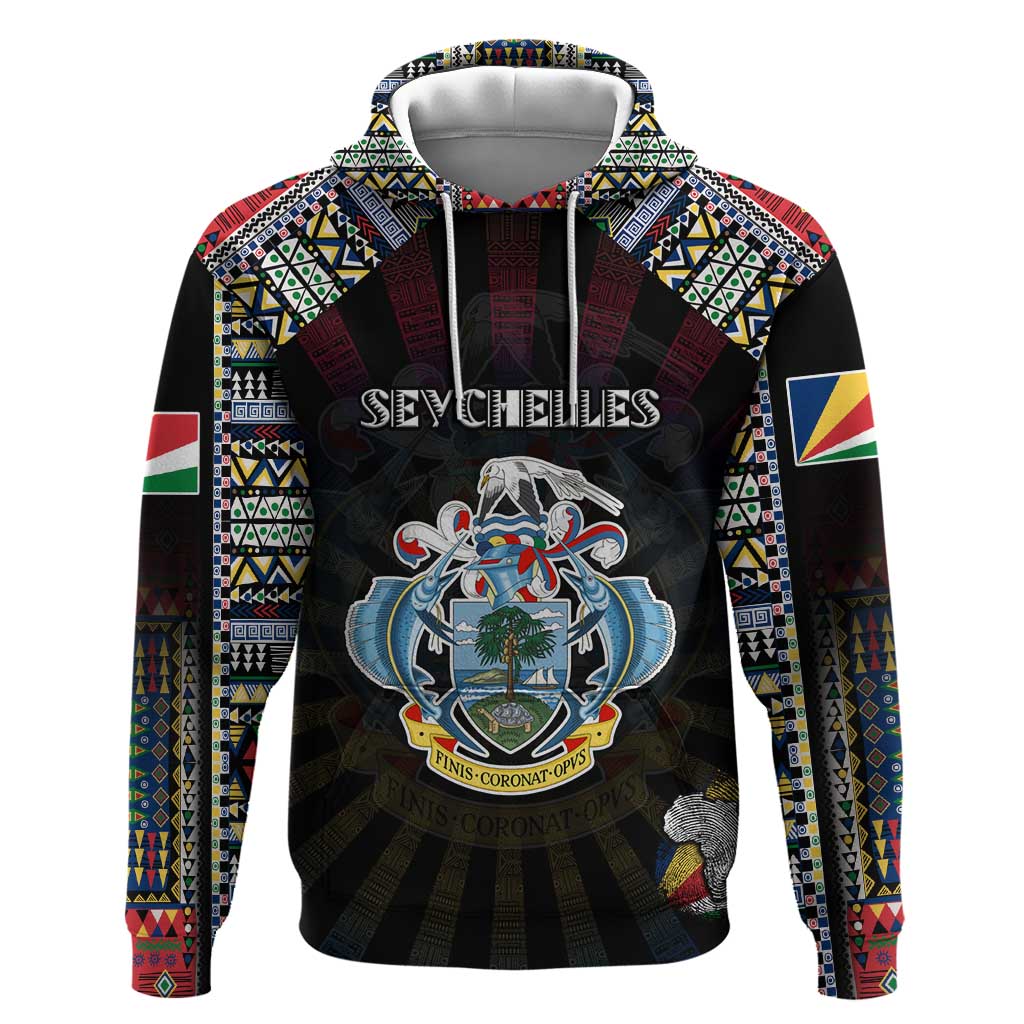 Personalized Seychelles Roots Hoodie African Pride in Fingerprint and Tribal Colors