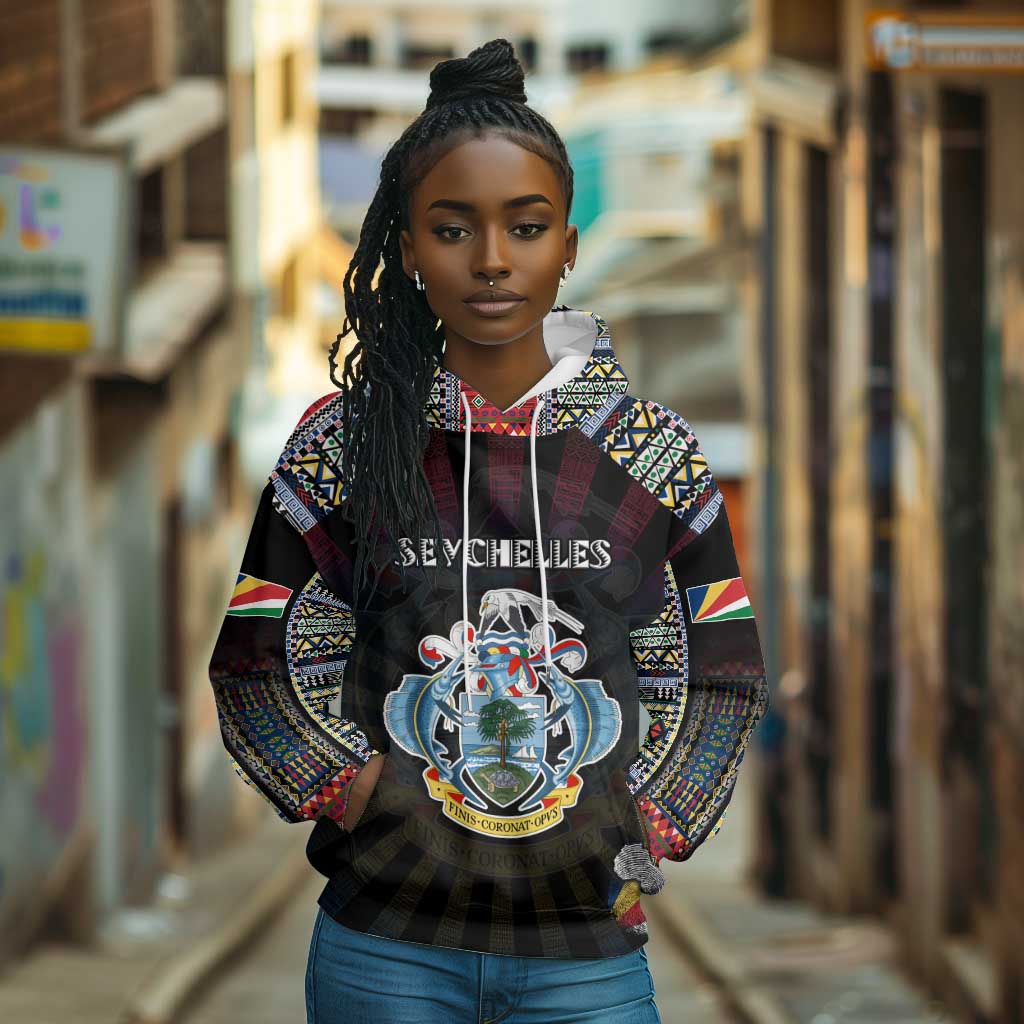 Personalized Seychelles Roots Hoodie African Pride in Fingerprint and Tribal Colors