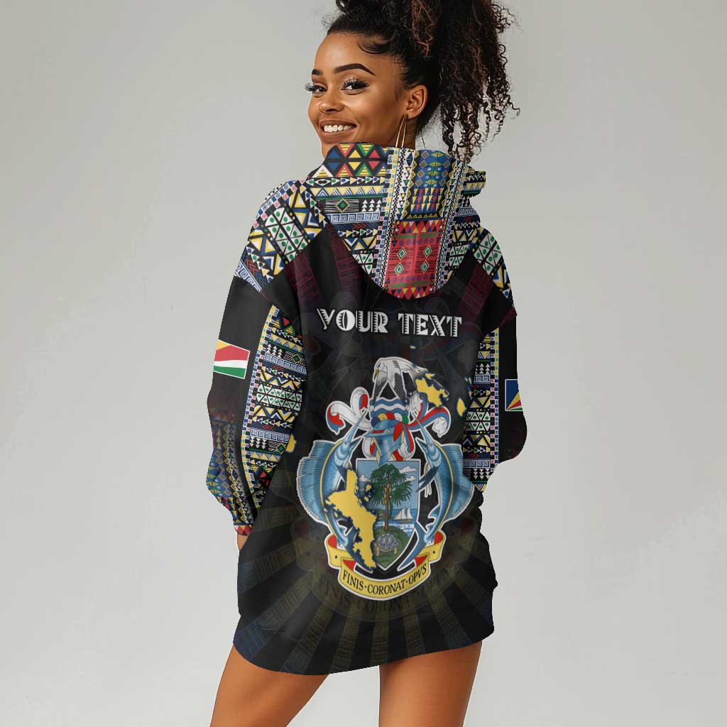 Personalized Seychelles Roots Hoodie Dress African Pride in Fingerprint and Tribal Colors