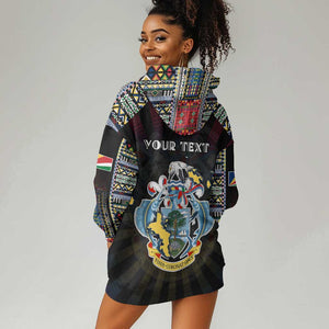 Personalized Seychelles Roots Hoodie Dress African Pride in Fingerprint and Tribal Colors