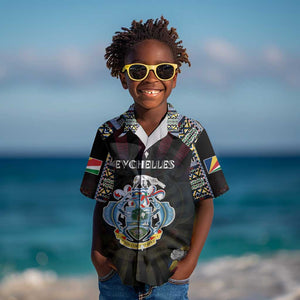Personalized Seychelles Roots Kid Hawaiian Shirt African Pride in Fingerprint and Tribal Colors