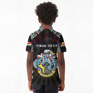 Personalized Seychelles Roots Kid Polo Shirt African Pride in Fingerprint and Tribal Colors