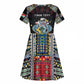 Personalized Seychelles Roots Kid Short Sleeve Dress African Pride in Fingerprint and Tribal Colors