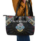 Seychelles Roots Leather Tote Bag African Pride in Fingerprint and Tribal Colors