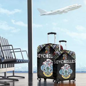 Seychelles Roots Luggage Cover African Pride in Fingerprint and Tribal Colors