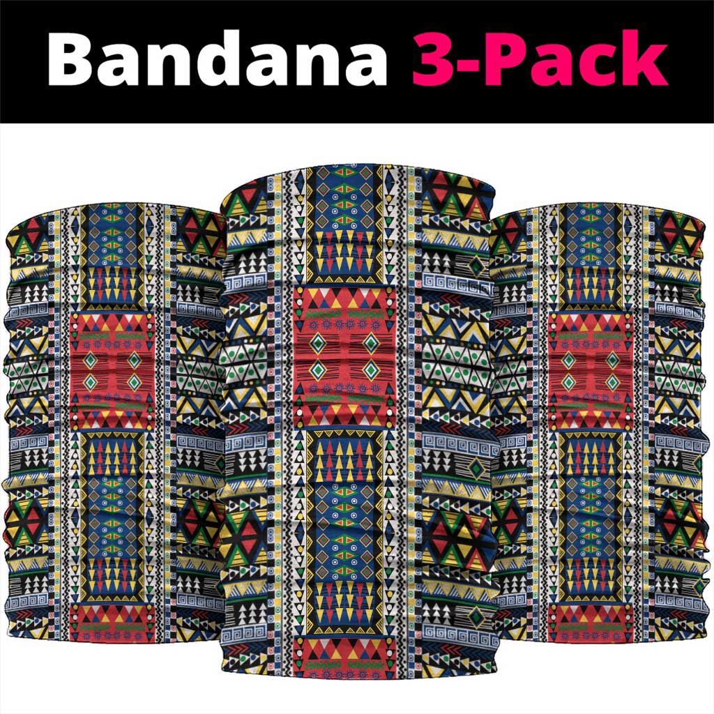 Seychelles Roots Neck Gaiter African Pride in Fingerprint and Tribal Colors - African Pride